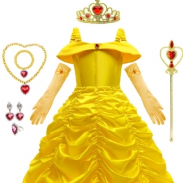 Tjejer Prinsessdräktklänning Med Accessoarer Beauty & The Beast Dress