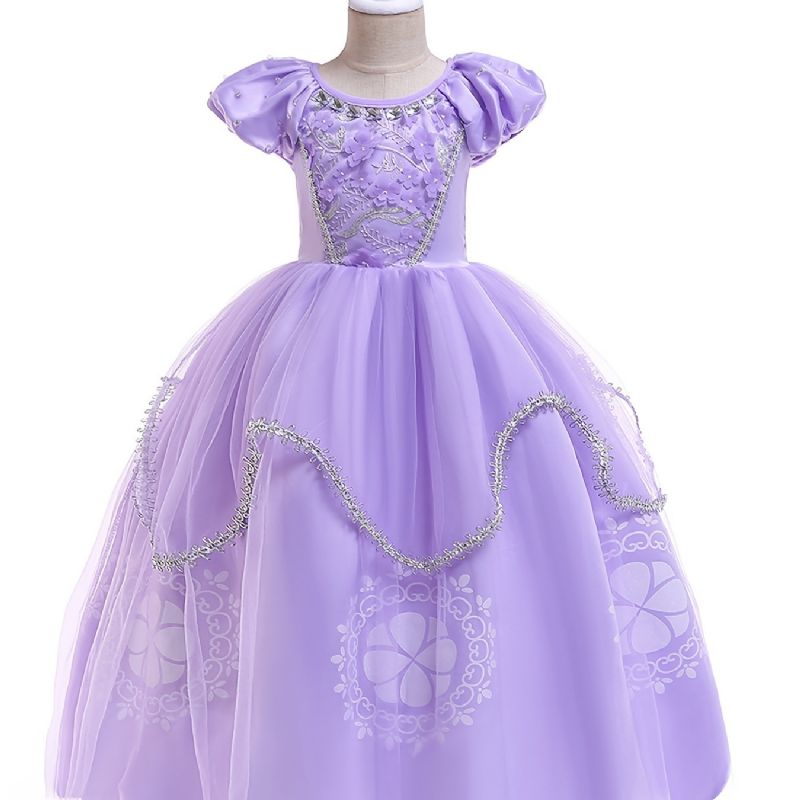 Tjejer Sofia Den Första Rapunzel Prinsessan Halloween-kostym Fancy Party Cosplay Dress Up Födelsedagsklänning