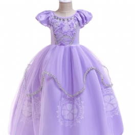 Tjejer Sofia Den Första Rapunzel Prinsessan Halloween-kostym Fancy Party Cosplay Dress Up Födelsedagsklänning