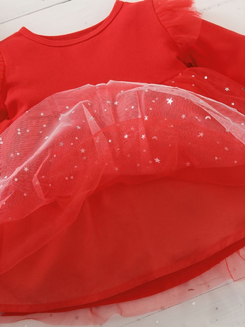 Toddler Flickor Mesh Klänning Långärmad Flygärm Tutu