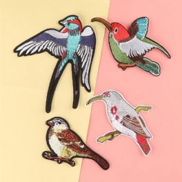 4st Pojkar Diy Söt Fågel Broderat Emblem Dekorativ Patch Tillbehör För Kläder Jacka