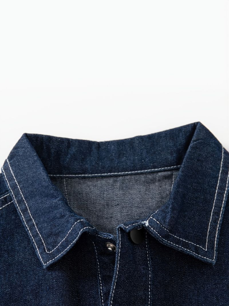 Barnmode Casual Pocket Jeansjacka Höst Vinter