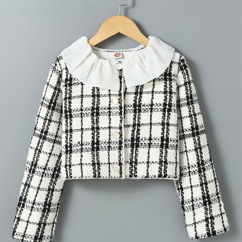 Bebis Flickor Långärmad Randig Button Down Jacka Höst