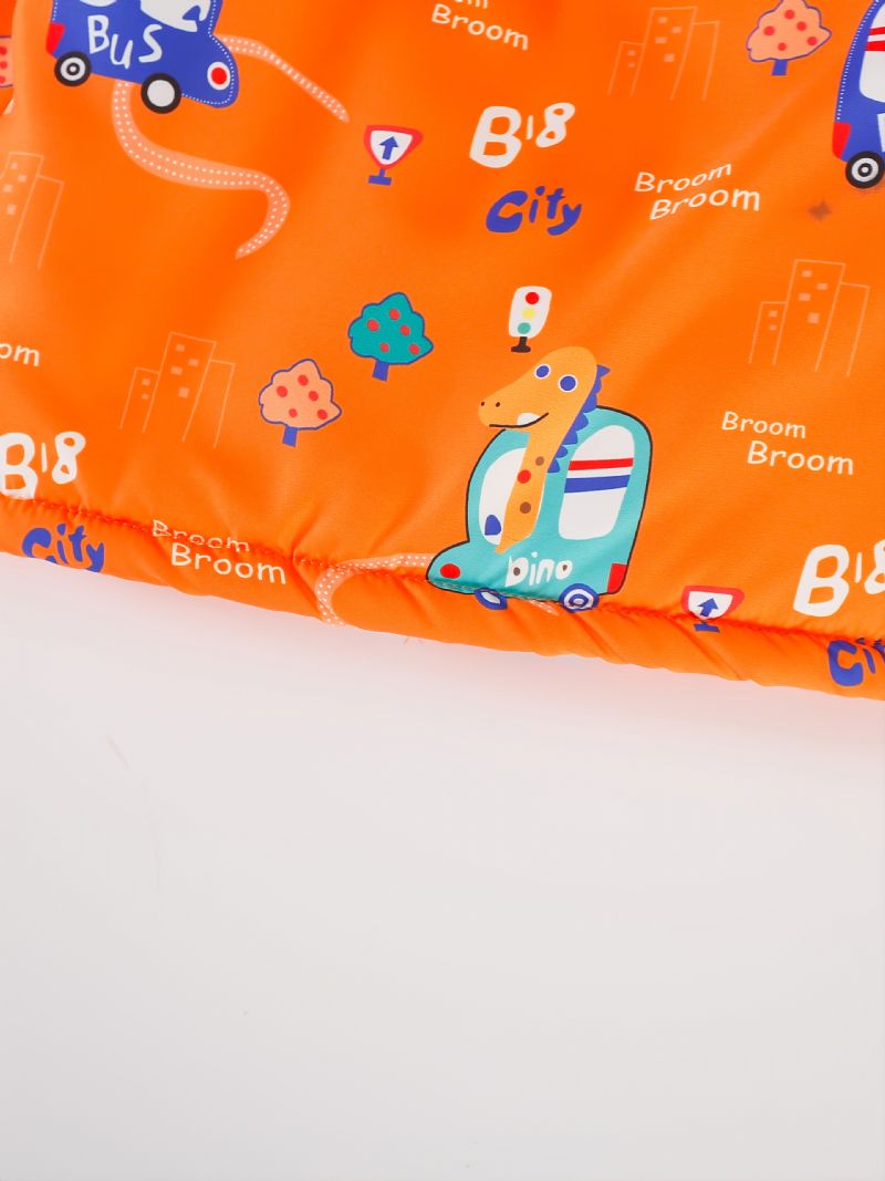 Bebis Hooded Jacka Cartoon Print Långärmad Dragkedja Fleece Varma Pojkar Flickor