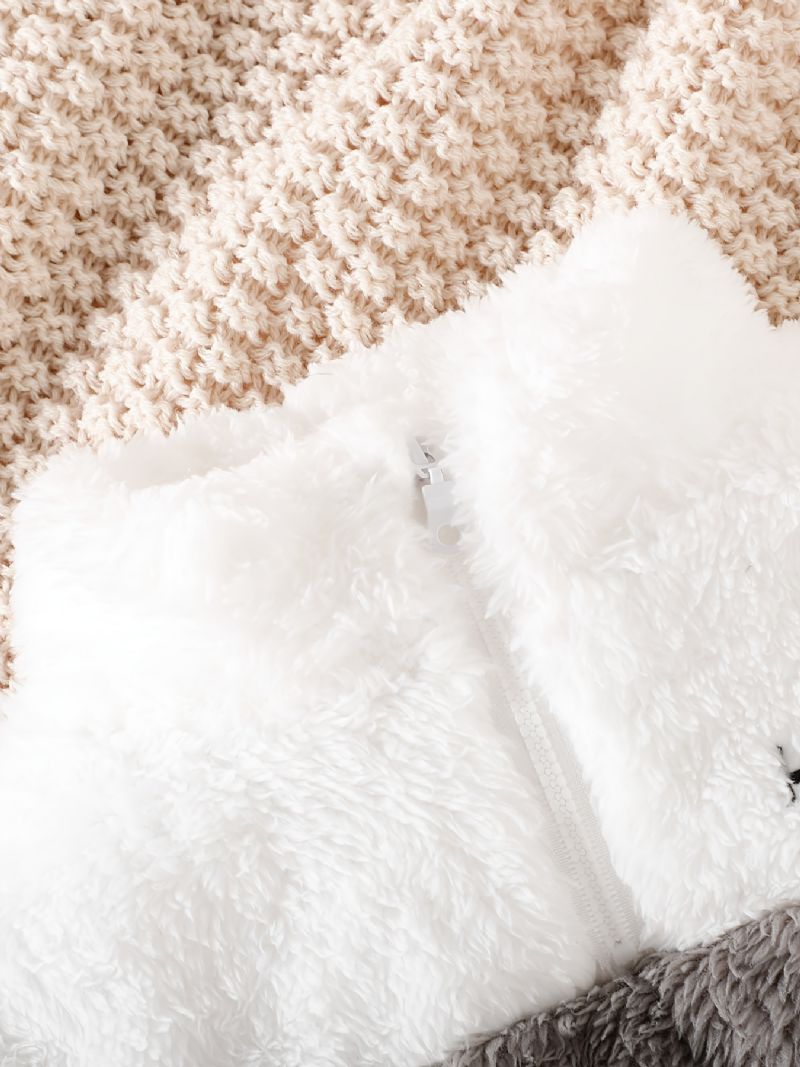 Bebis Pojkar Flickor Fleece Zipper Jacka + Matchande Byxor Set För Vinter Kläder