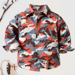 Camouflageskjortor För Barn Camouflagejacka Casual Toppar