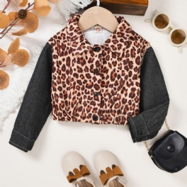 Flickor Långärmad Leopard Print Jacka För Höst Vinter Ny