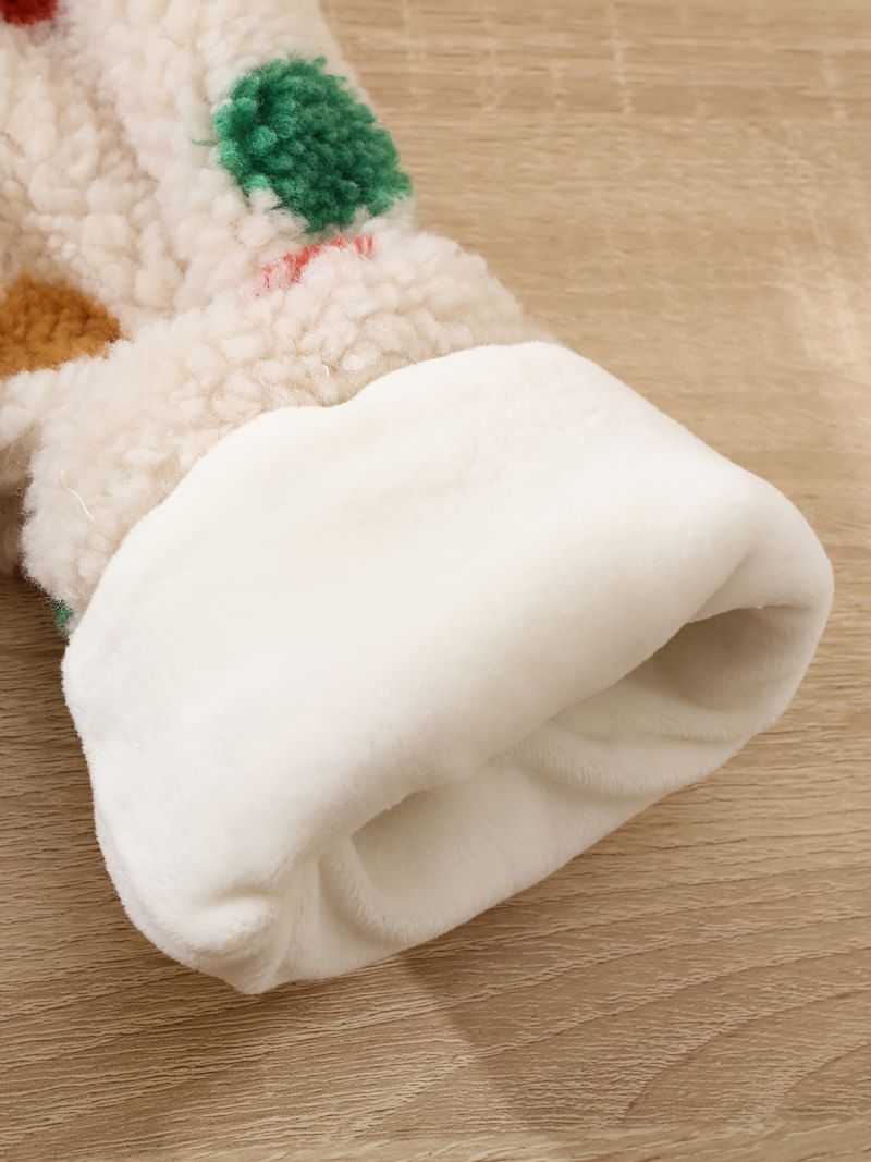 Flickor Polka Dot Pattern 3d Ears Design Huvjacka Vinter Nya Barnkläder