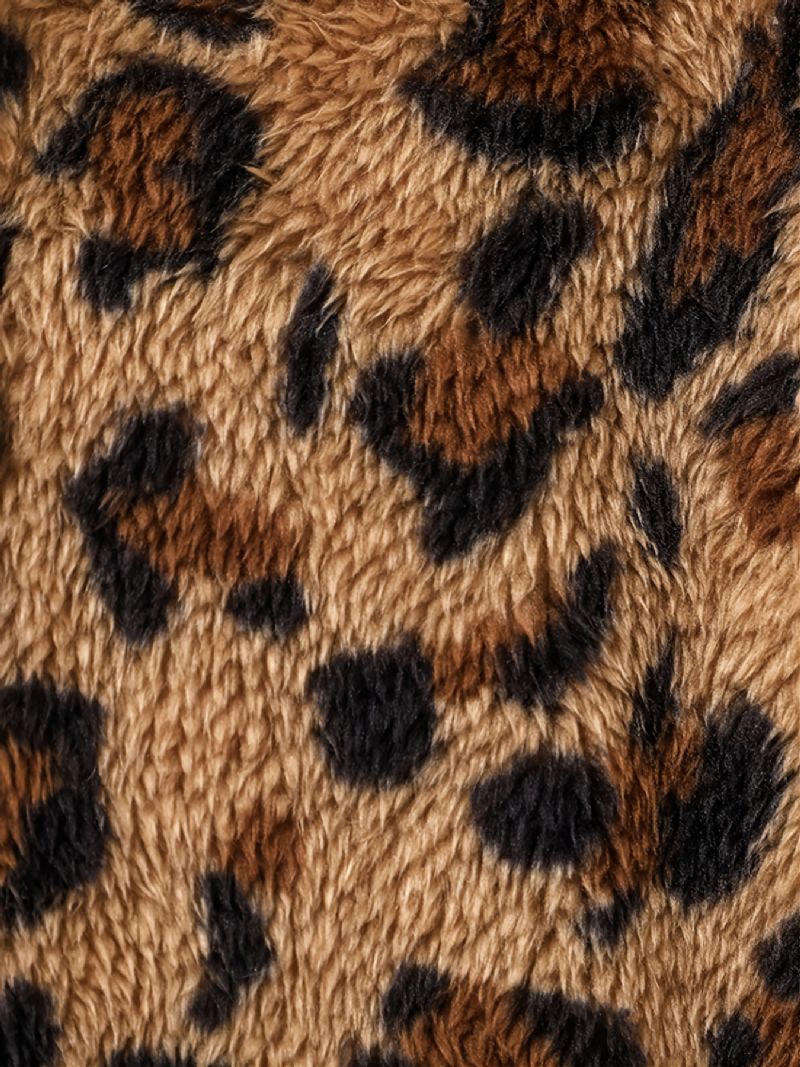 Höstvinter Bebis Mode Leopard Förtjockad Varm Fleecejacka