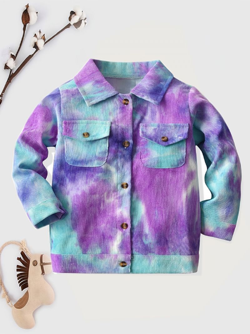 Pojkar Tie-dye Button-up Jacka Ytterkläder