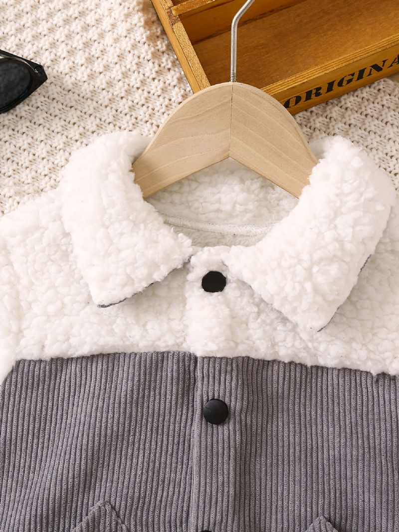 Småbarn Pojkar Casual Fleece Thermal Color Block Jacka För Vintern