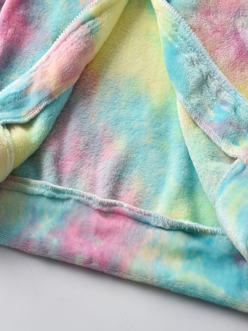 Tjejer Tie Dye Fleece Zipper Jacka För Vinter Barnkläder