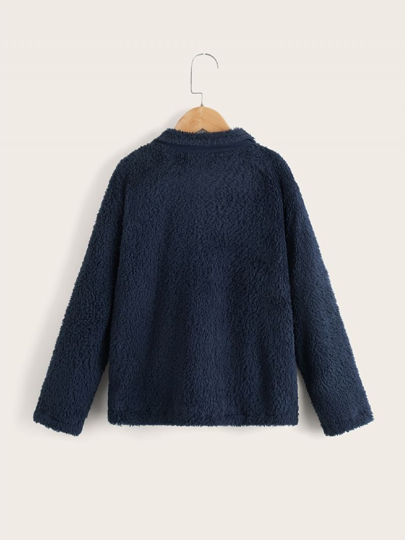 Unisex Barn Teddy Zipper Jacka Termo Ytterkläder För Vinter Barnkläder