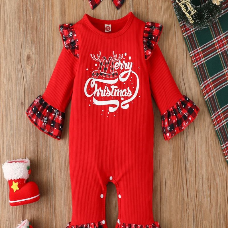 2st Kläder För Nyfödd Flicka Julklapp Långärmad Jumpsuit Bodysuit Söt Onesie Bebis Romper Outfits