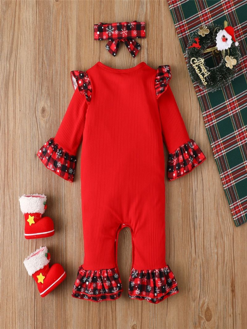 2st Kläder För Nyfödd Flicka Julklapp Långärmad Jumpsuit Bodysuit Söt Onesie Bebis Romper Outfits