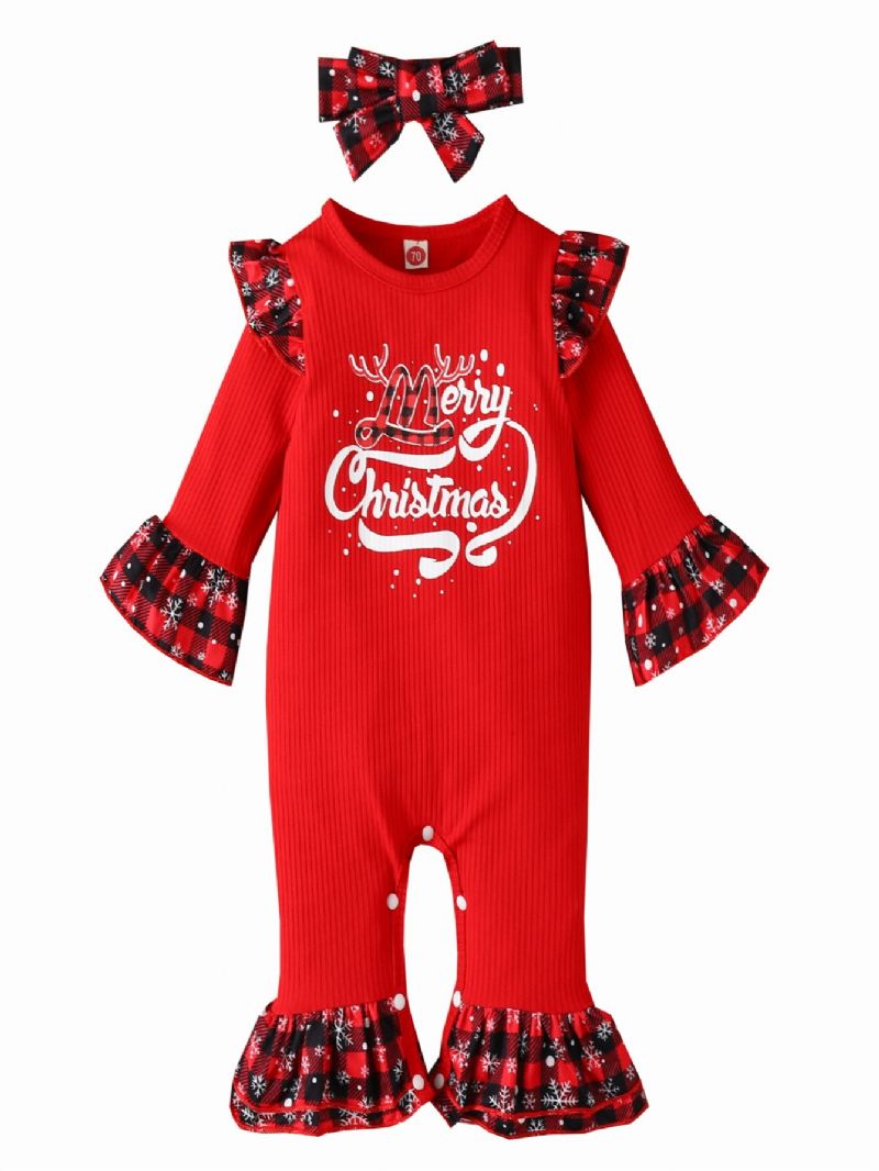 2st Kläder För Nyfödd Flicka Julklapp Långärmad Jumpsuit Bodysuit Söt Onesie Bebis Romper Outfits