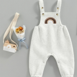 Bebis Flickor Ärmlös Jumpsuit Overall Regnbågsbroderi Barnkläder