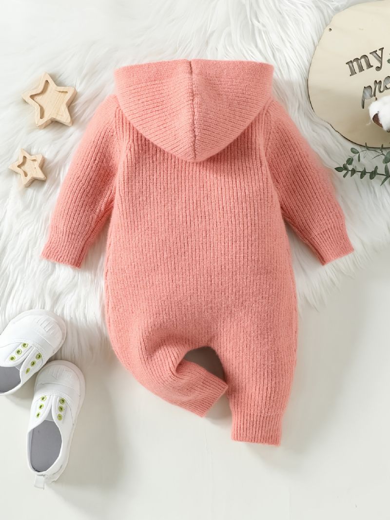 Bebis Flickor Hooded Jumpsuit Unisex Romper För Vinter Nytt