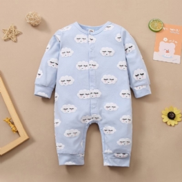 Bebis Flickor Jumpsuits Med Tecknat Molntryck