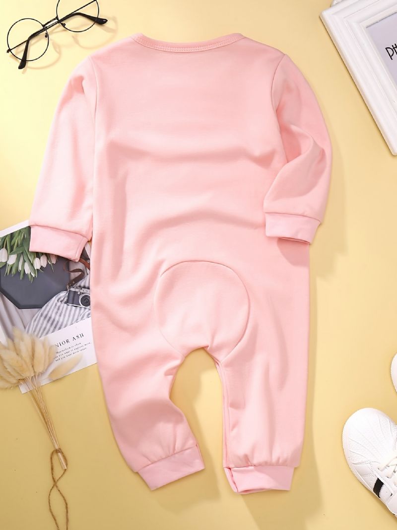 Bebis Flickor Långärmad Kanin Print Jumpsuit Bebiskläder
