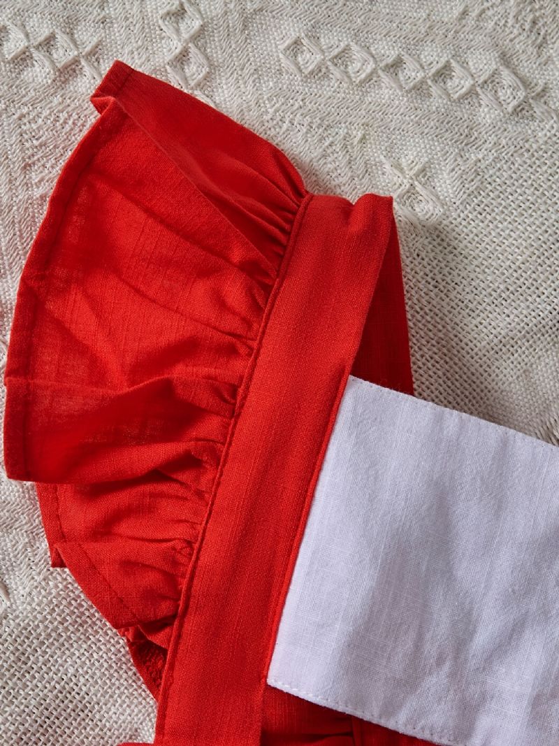 Bebis Flickor Pojkar Volanger Ärm Romper + Pannband Set Bodysuit Onesie Jumpsuit Bebiskläder Till Jul