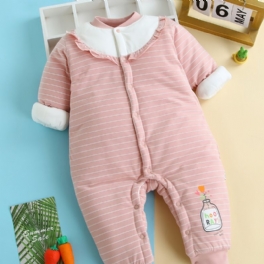 Flickor Tre-lagers Thermal Jumpsuit Bomullsvadderad Newborn Romper