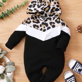 Jul Prisnedskärningar Bebis Flickor Leopard Hooded Jumpsuit Romper