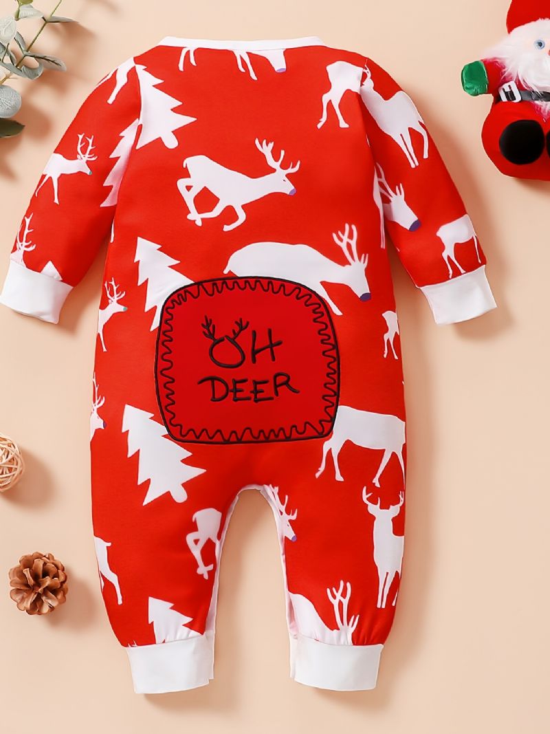 Nyfödd Julbyxa Långärmad Jumpsuit För Småbarn Bebis Pojkar Flickor Barnkläder