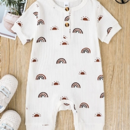 Pojkar Flickor Tecknat Tryck Romper Jumpsuit Unisex Bebiskläder