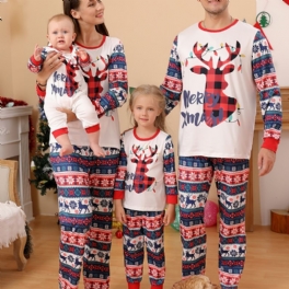 Småbarn Bebis Christmas Deer Print Långärmad Jumpsuit Rompers För Pojkar Flickor