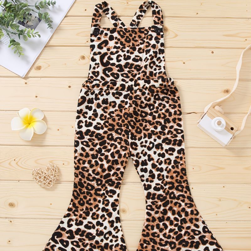 Småbarn Bebis Flickor Ärmlös Jumpsuit Flare Leg Byxor Overall Barnkläder