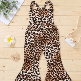 Småbarn Bebis Flickor Ärmlös Jumpsuit Flare Leg Byxor Overall Barnkläder