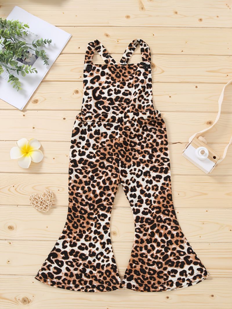 Småbarn Bebis Flickor Ärmlös Jumpsuit Flare Leg Byxor Overall Barnkläder