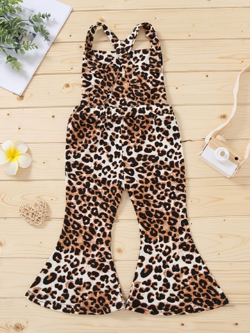 Småbarn Bebis Flickor Ärmlös Jumpsuit Flare Leg Byxor Overall Barnkläder