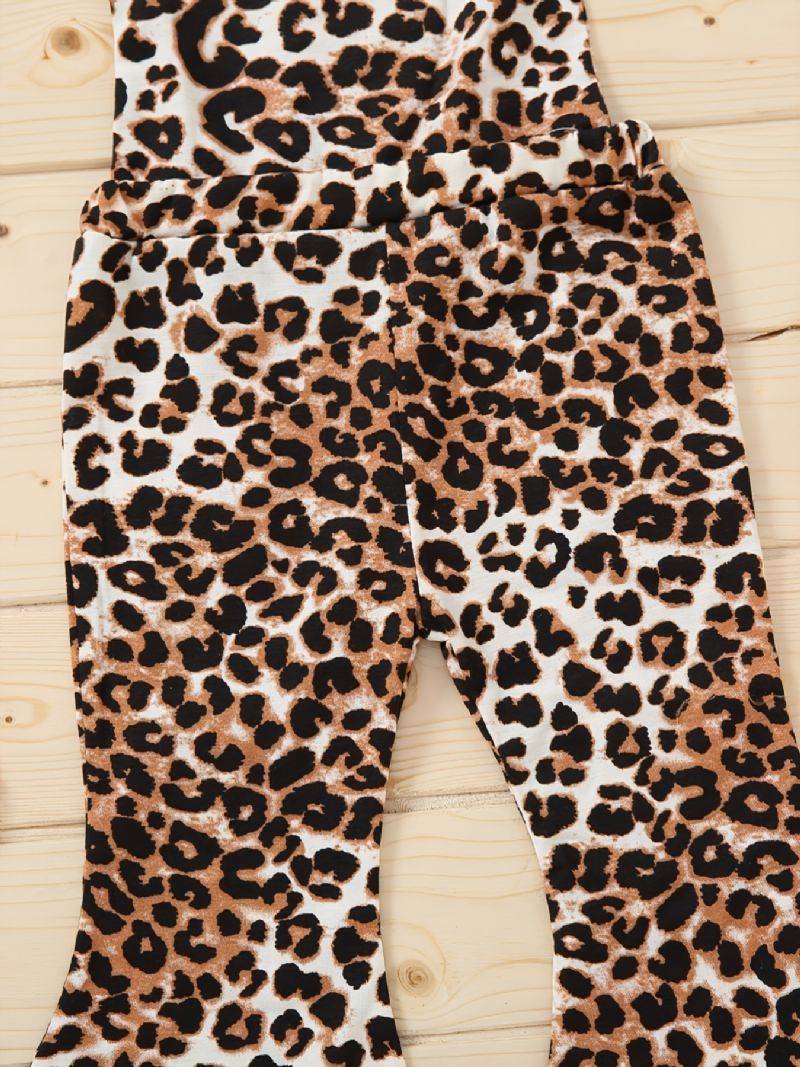 Småbarn Bebis Flickor Ärmlös Jumpsuit Flare Leg Byxor Overall Barnkläder