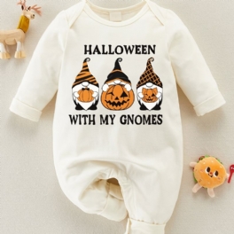 Småbarn Bebis Halloween Med My Cnomes Långärmad Jumpsuit