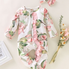 Spädbarn Flicka Blommiga Romper & Jumpsuit Bebis Kläder Outfits