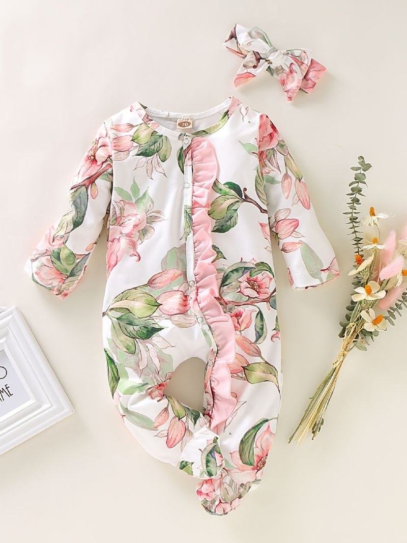 Spädbarn Flicka Blommiga Romper & Jumpsuit Bebis Kläder Outfits