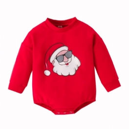 Spädbarn Pojkar Flickor Långärmad Romper Med Jultomtar Gnomes Mönster För Jul Bodysuit Onesie Jumpsuit Bebiskläder Vinter