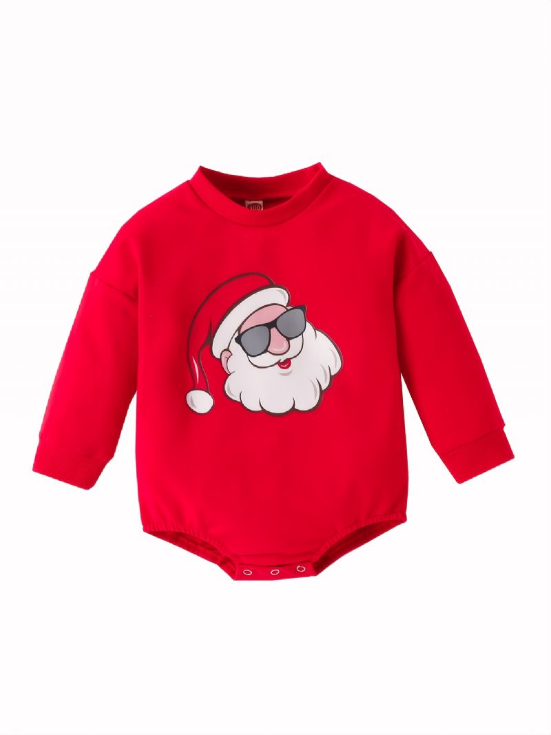 Spädbarn Pojkar Flickor Långärmad Romper Med Jultomtar Gnomes Mönster För Jul Bodysuit Onesie Jumpsuit Bebiskläder Vinter