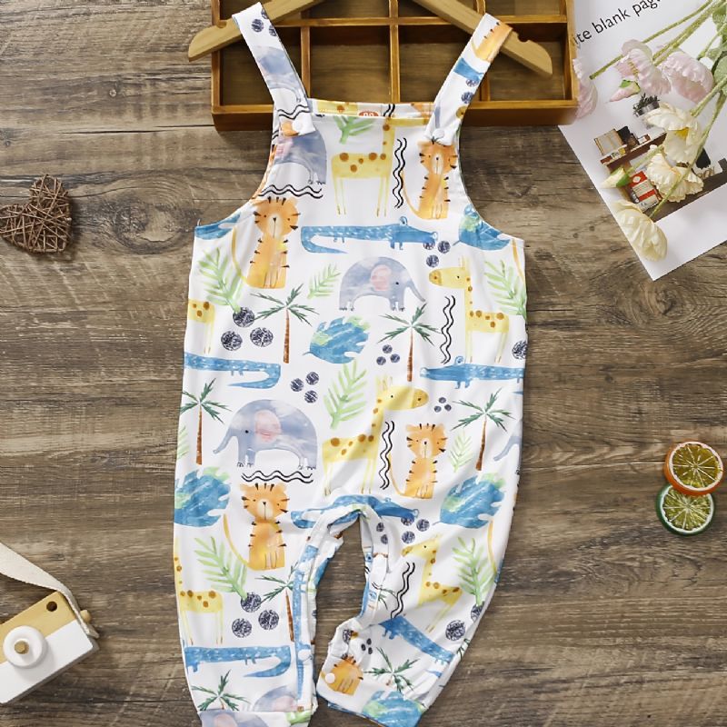 Toddler Bebis Flickor Rompers Animal Print Overall Jumpsuit Barnkläder