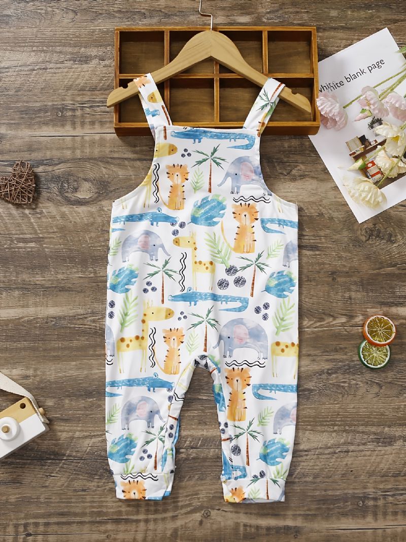 Toddler Bebis Flickor Rompers Animal Print Overall Jumpsuit Barnkläder