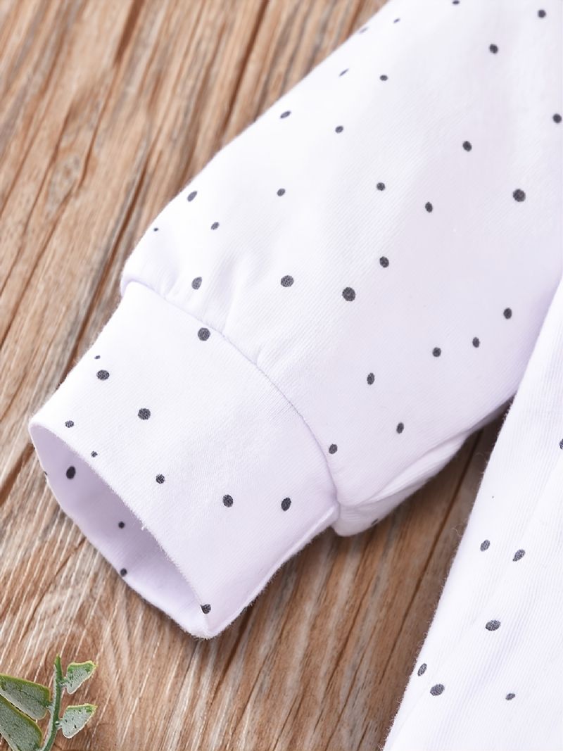 Unisex Bebis Långärmad Polka Dot Jumpsuit Bebiskläder
