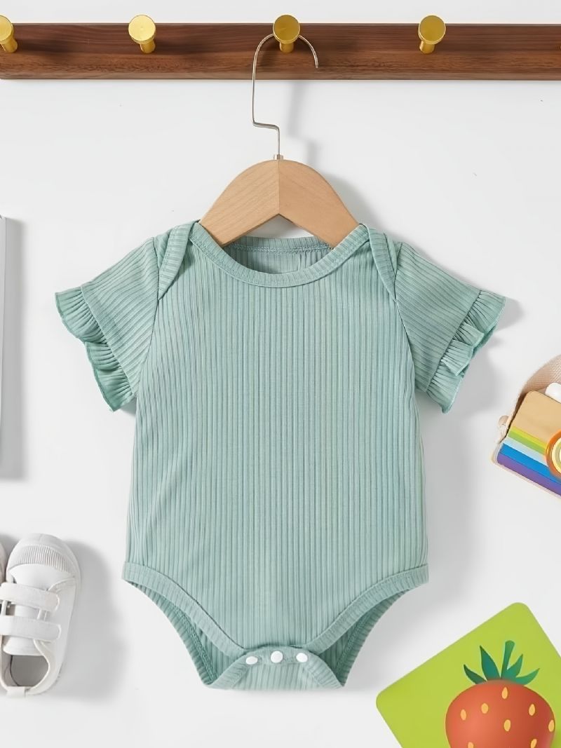 Unisex Bebis Volanger Ärmar Onesie Jumpsuit Romper Bebiskläder
