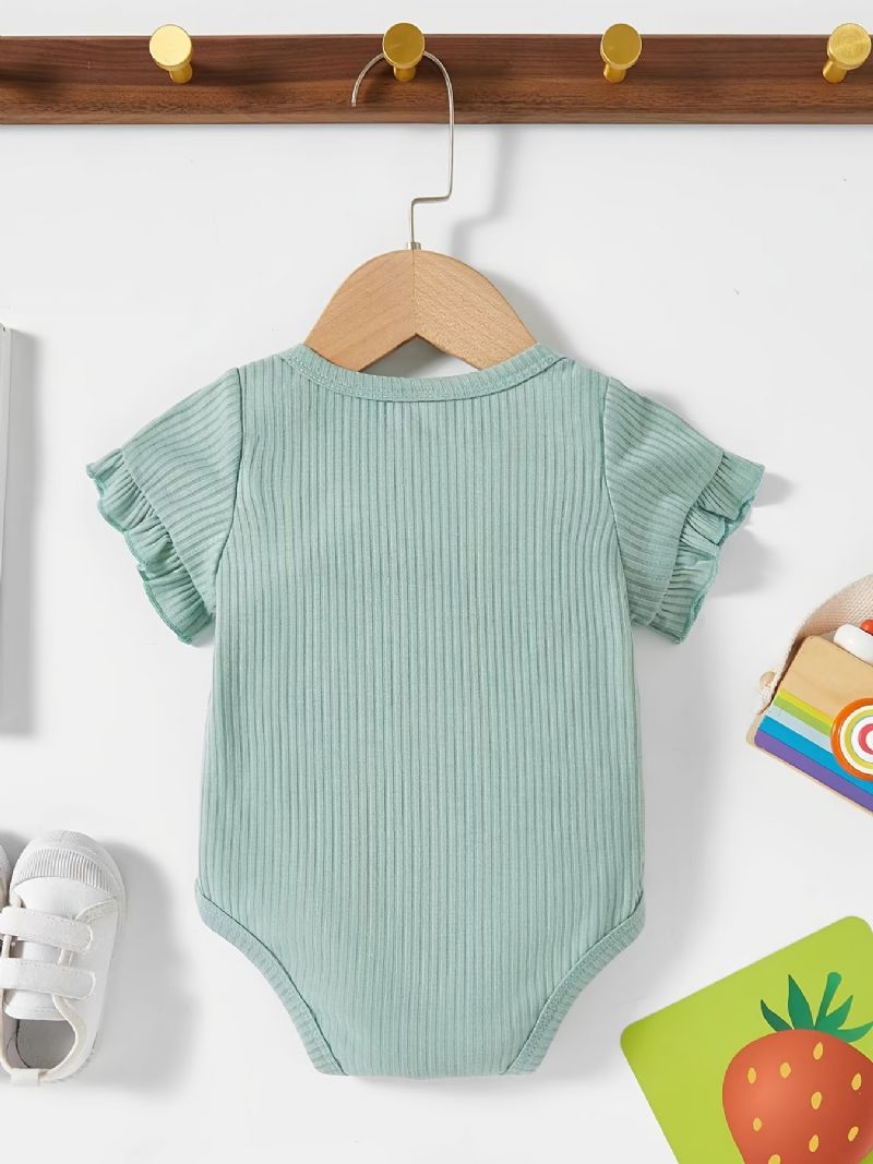 Unisex Bebis Volanger Ärmar Onesie Jumpsuit Romper Bebiskläder