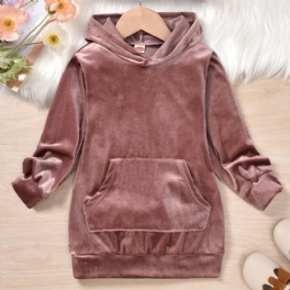 2st Bebis Flickor Spetströja Rundhalsad Långärmad Fleece Varm Sweatshirt & Kjol Set