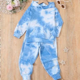 2st Pojkar Barn Mode Casual Tie Dye Hoodie Byxor Set