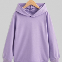 Barn Flickor Power Pattern Autumn Solid Långärmad Hoodie Sweatshirt