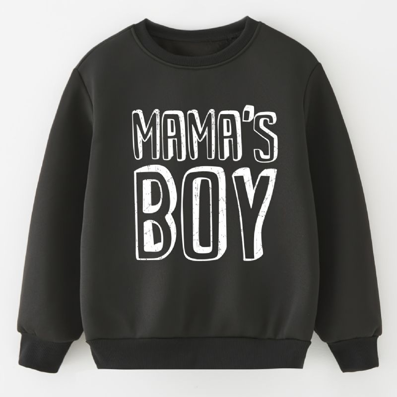 Barn Pojkar Brevtryck Pullover Rundhalsad Långärmad Sweatshirt Barnkläder