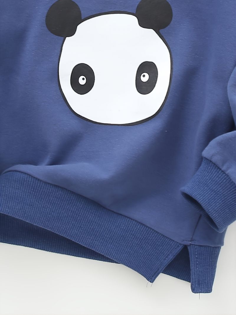 Barn Pojkar Flickor Print Panda Rundhalsad Långärmad Sweatshirt Höst Vinter